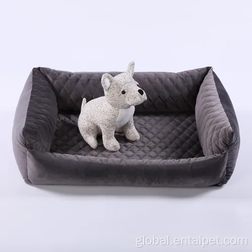 China Pet Durable Retangular Bolster Beds Removeable Dog Beds Supplier